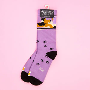 Gumball Poodle - Lounging Calico Cat Gym Crew Socks