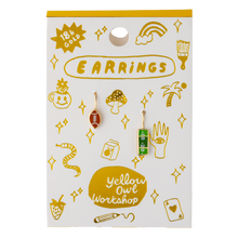 Load image into Gallery viewer, Yellow Owl Workshop - Football Fans Earrings - Gold Statement Super Bowl Jewelry
