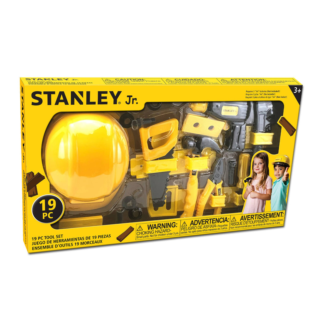 Toysmith - Red Toolbox Stanley Jr. 19-Piece Pretend Play Tool Set