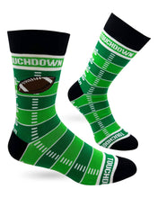 Load image into Gallery viewer, Fabdaz - Touchdown Men&#39;s Novelty Crew Socks Featuring American Football Field
