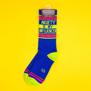 Gumball Poodle - Anxiety is My Influencer Gym Crew Socks