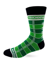 Load image into Gallery viewer, Fabdaz - Touchdown Men&#39;s Novelty Crew Socks Featuring American Football Field
