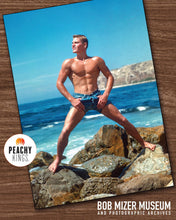 Load image into Gallery viewer, Peachy Kings / Kweer Cards - Physique Pictorial Bob Mizer Postcard — BLUE DENIM
