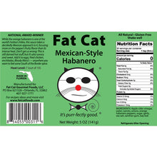 Load image into Gallery viewer, Fat Cat - Mexican-Style Habanero Hot Sauce (1/2 Case - 6 ct)

