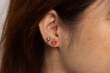 Load image into Gallery viewer, Yellow Owl Workshop - Heart Lock &amp; Key Earrings - Valentine Love Gold Earrings
