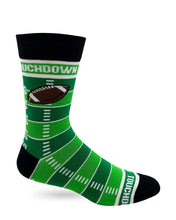 Load image into Gallery viewer, Fabdaz - Touchdown Men&#39;s Novelty Crew Socks Featuring American Football Field
