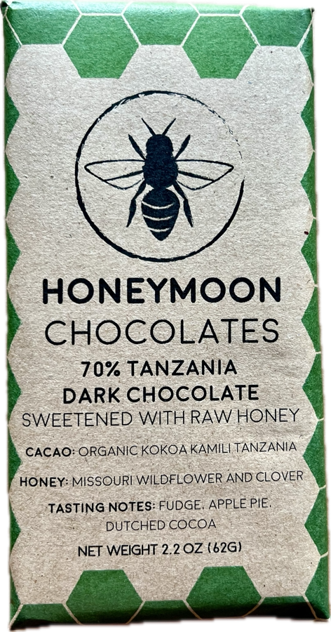 Honeymoon Chocolates - 70% Tanzania Raw Honey Dark Chocolate