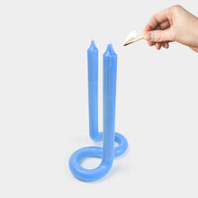 Load image into Gallery viewer, 54 Celsius - Twist Candle Sticks by Lex Pott, 9.5&quot; Tall, Light Blue
