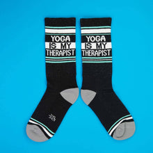 Load image into Gallery viewer, Gumball Poodle - Yoga Is My Therapist Gym Crew Socks
