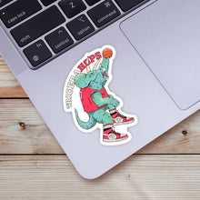 Load image into Gallery viewer, Big Moods - Basketball Triceratops Dinosaur Sticker
