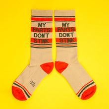 Load image into Gallery viewer, Gumball Poodle - My Farts Don&#39;t Stink Gym Crew Socks
