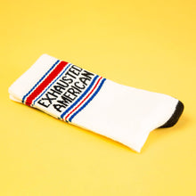 Load image into Gallery viewer, Gumball Poodle - Exhausted American Gym Crew Socks
