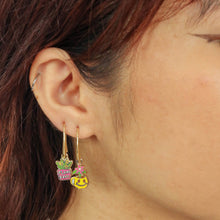 Load image into Gallery viewer, Yellow Owl Workshop - Plant Babe Earrings - 18k Gold Gilt Enamel Earrings
