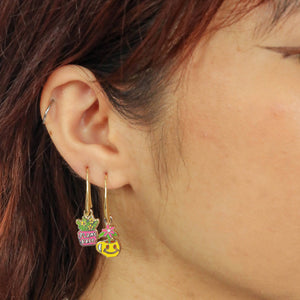 Yellow Owl Workshop - Plant Babe Earrings - 18k Gold Gilt Enamel Earrings