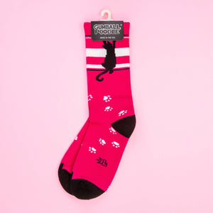 Gumball Poodle - Scratching Black Cat Gym Crew Socks