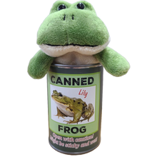 Load image into Gallery viewer, Canned Gifts - Lily the Canned Frog Stuffed Animal Plush w/Funny Jokes
