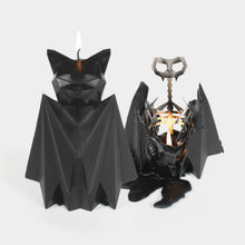 Load image into Gallery viewer, 54 Celsius - PyroPet Blaka - Black Bat Halloween Candle | Hidden Skeleton
