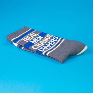Gumball Poodle - Real Men Change Diapers Gym Crew Socks