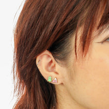 Load image into Gallery viewer, Yellow Owl Workshop - Mountain &amp; Tree Earrings - Gold Outdoorsy Nature Studs
