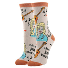 Load image into Gallery viewer, OoohYeah Socks/Sock It Up/OoohGeez Slippers - Just Keep &#39;em | Women&#39;s Jolene Funny Crew Socks
