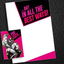 Load image into Gallery viewer, Peachy Kings / Kweer Cards - Tom of Finland YOU SUCK Gay Greeting Card (Queer, LGBTQ)
