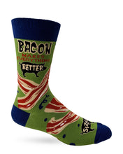 Load image into Gallery viewer, Fabdaz - Bacon Makes Everything Better Men&#39;s Novelty Crew Socks
