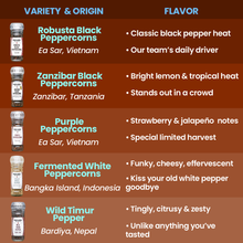 Load image into Gallery viewer, Burlap &amp; Barrel - Robusta Black Peppercorns - Single Origin Spice &amp; Seasoning
