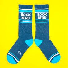 Load image into Gallery viewer, Gumball Poodle - Book Nerd Gym Crew Socks
