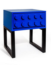 Load image into Gallery viewer, McGowan &amp; Rutherford Ltd - Blue Block Solid Wood Single Drawer Bedside Table
