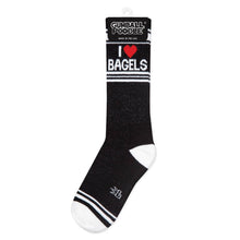 Load image into Gallery viewer, Gumball Poodle - I ❤️ Bagels Gym Crew Socks
