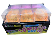 Load image into Gallery viewer, K &amp; S WHOLESALE INC - Assorted Glitter Squishy Cube 12ct PDQ
