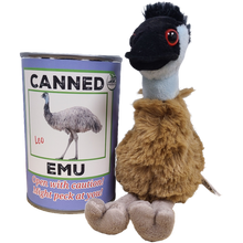 Load image into Gallery viewer, Canned Gifts - Canned Emu | Stuffed Animal Farm Plush w/Jokes | Unique Gift
