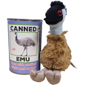 Canned Gifts - Canned Emu | Stuffed Animal Farm Plush w/Jokes | Unique Gift
