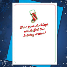 Load image into Gallery viewer, Peachy Kings / Kweer Cards - "Stocking Stuffers" Gay Christmas Card — Holiday, LGBTQ+
