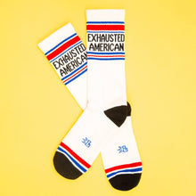 Load image into Gallery viewer, Gumball Poodle - Exhausted American Gym Crew Socks
