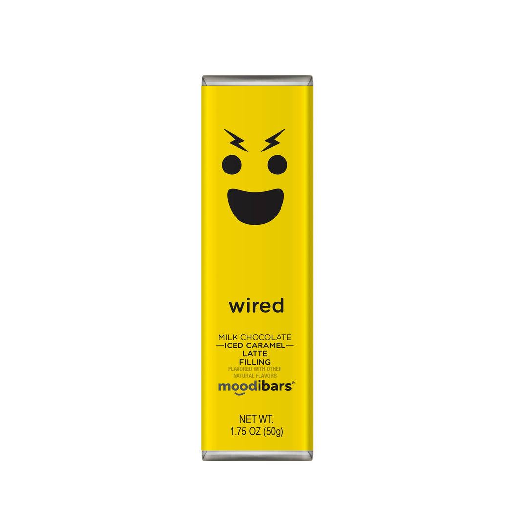 Astor Chocolate Corp. - Moodibars WIRED Milk Chocolate Iced Caramel Latte filled bar