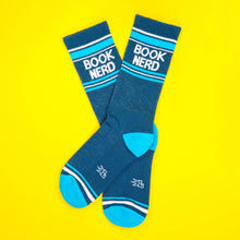 Load image into Gallery viewer, Gumball Poodle - Book Nerd Gym Crew Socks
