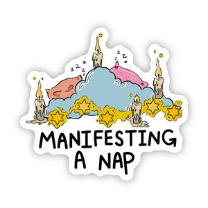 Big Moods - "Manifesting a nap" Cozy Clouds & Cushions Sticker