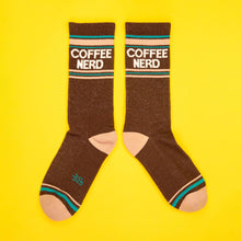 Load image into Gallery viewer, Gumball Poodle - Coffee Nerd Gym Crew Socks
