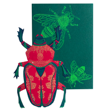 Load image into Gallery viewer, East End Press - SCARAB BEETLE GREETING CARD
