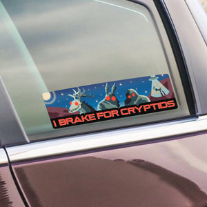 Big Moods - I Brake For Cryptids Bumper Sticker - Large