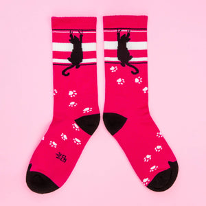 Gumball Poodle - Scratching Black Cat Gym Crew Socks