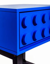 Load image into Gallery viewer, McGowan &amp; Rutherford Ltd - Blue Block Solid Wood Single Drawer Bedside Table
