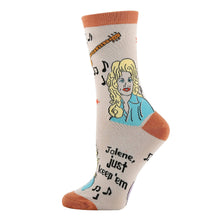 Load image into Gallery viewer, OoohYeah Socks/Sock It Up/OoohGeez Slippers - Just Keep &#39;em | Women&#39;s Jolene Funny Crew Socks
