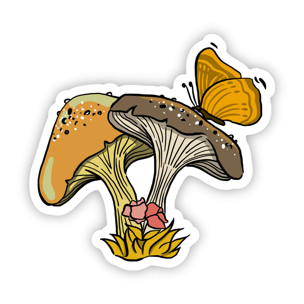 Big Moods - Floral Mushrooms with Butterfly Sticker