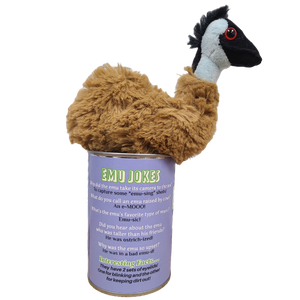 Canned Gifts - Canned Emu | Stuffed Animal Farm Plush w/Jokes | Unique Gift