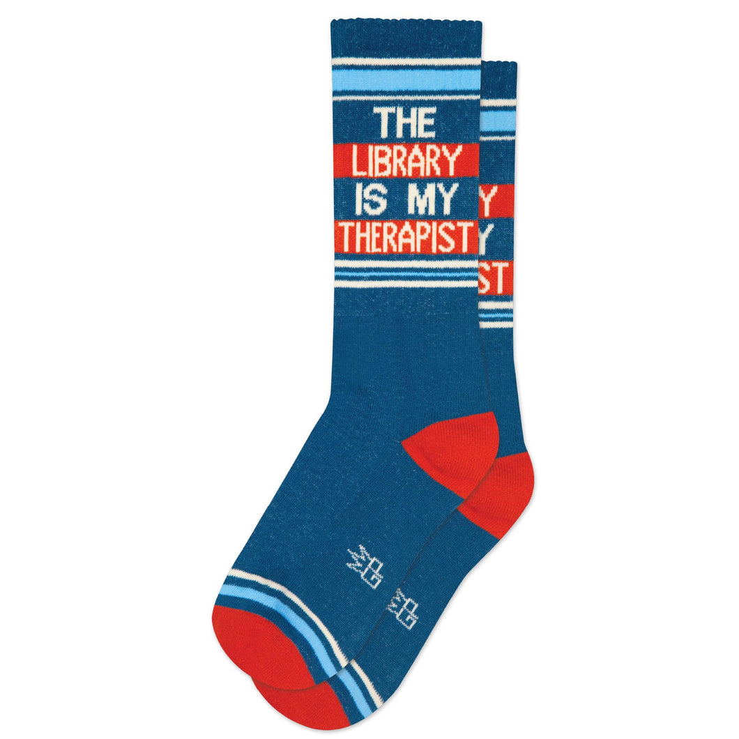 Gumball Poodle - The Library Is My Therapist Gym Crew Socks