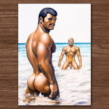 Load image into Gallery viewer, Peachy Kings / Kweer Cards - Tom of Finland Postcard "TIDE IS HIGH" (Gay, Queer, LGBTQ)
