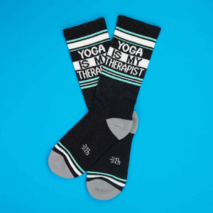 Gumball Poodle - Yoga Is My Therapist Gym Crew Socks