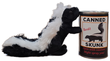 Load image into Gallery viewer, Canned Gifts - Canned Skunk | Stuffed Animal Plush w/Funny Jokes on Can
